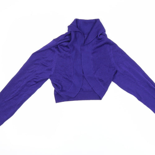 Monsoon Women Purple Shrug Knit Long Sleeve Cardigan S