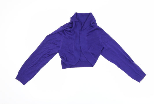 Monsoon Women Purple Shrug Knit Long Sleeve Cardigan S