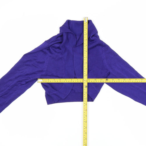 Monsoon Women Purple Shrug Knit Long Sleeve Cardigan S