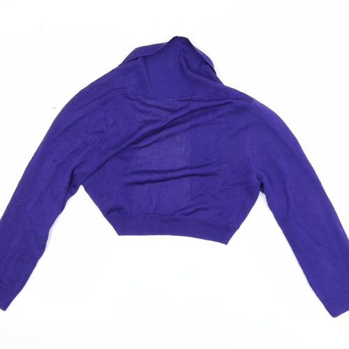 Monsoon Women Purple Shrug Knit Long Sleeve Cardigan S