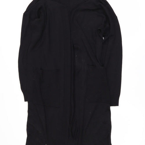 Next Women's Black Longline Open Front Knit Cardigan Size 12