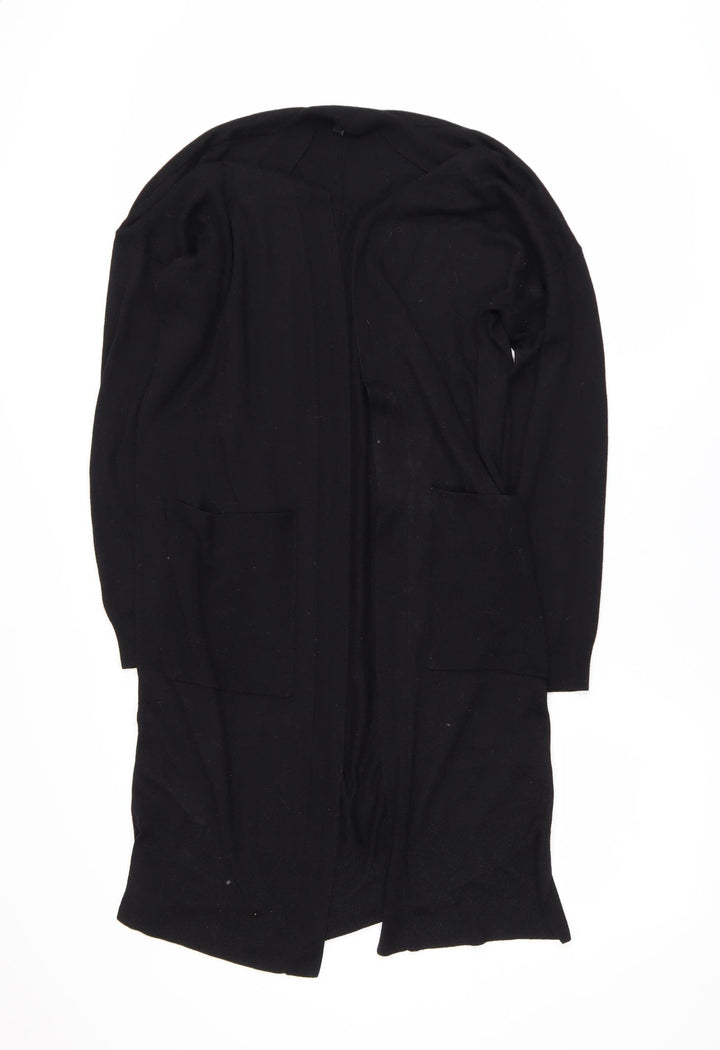 Next Women's Black Longline Open Front Knit Cardigan Size 12