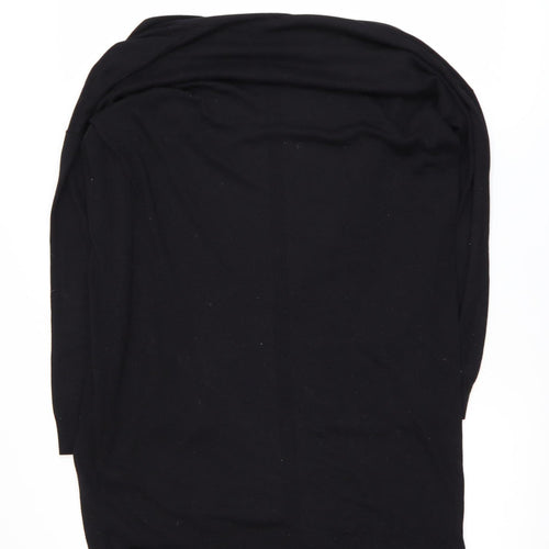 Next Women's Black Longline Open Front Knit Cardigan Size 12