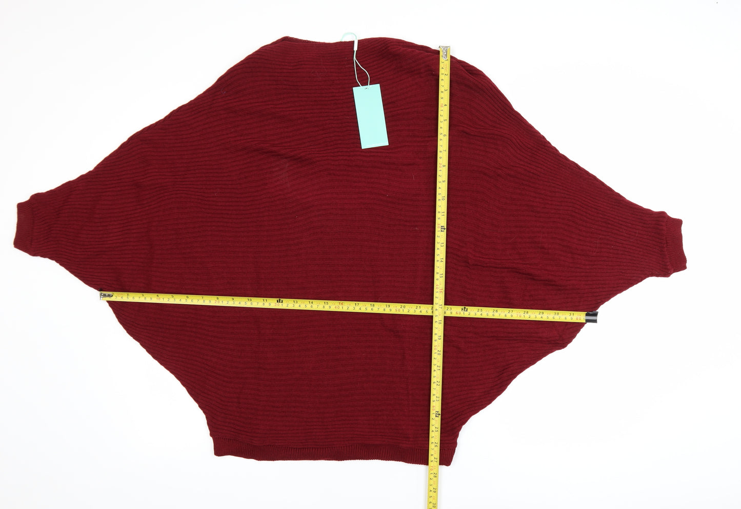 Aftershock London Women Burgundy Batwing Acrylic Jumper One Size