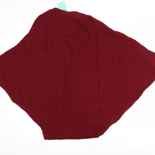Aftershock London Women Burgundy Batwing Acrylic Jumper One Size