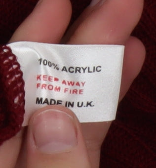 Aftershock London Women Burgundy Batwing Acrylic Jumper One Size
