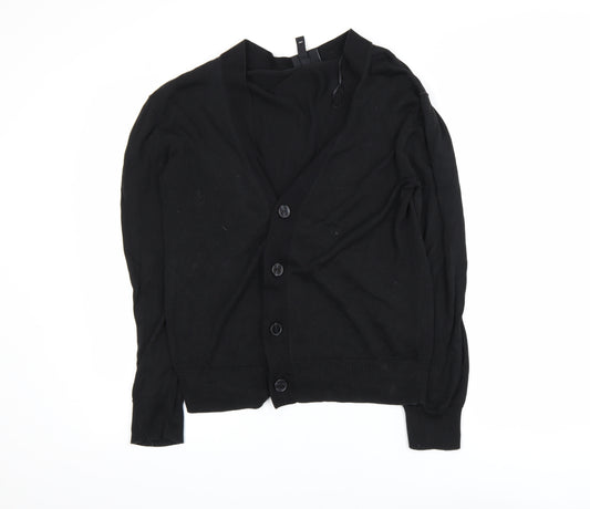 H&M Women’s Black Long Sleeve V-Neck Cardigan Size M Regular Fit