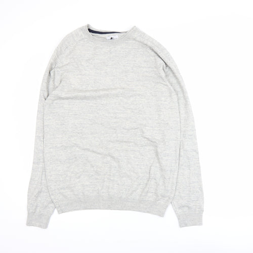 Next Men's Grey Cotton Blend Crew Neck Pullover Sweatshirt Medium