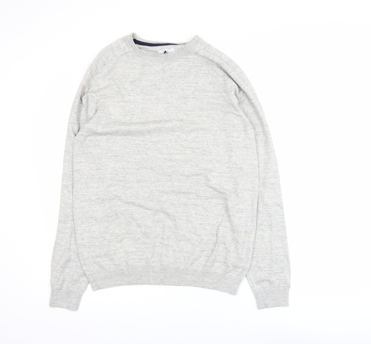 Next Men's Grey Cotton Blend Crew Neck Pullover Sweatshirt Medium