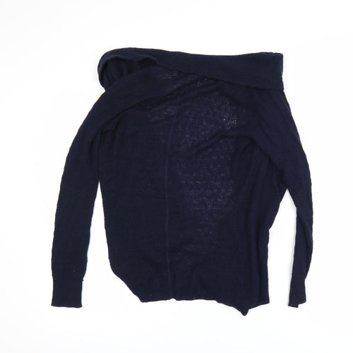 Jigsaw Women's Blue Wool Blend Open Cardigan Size S