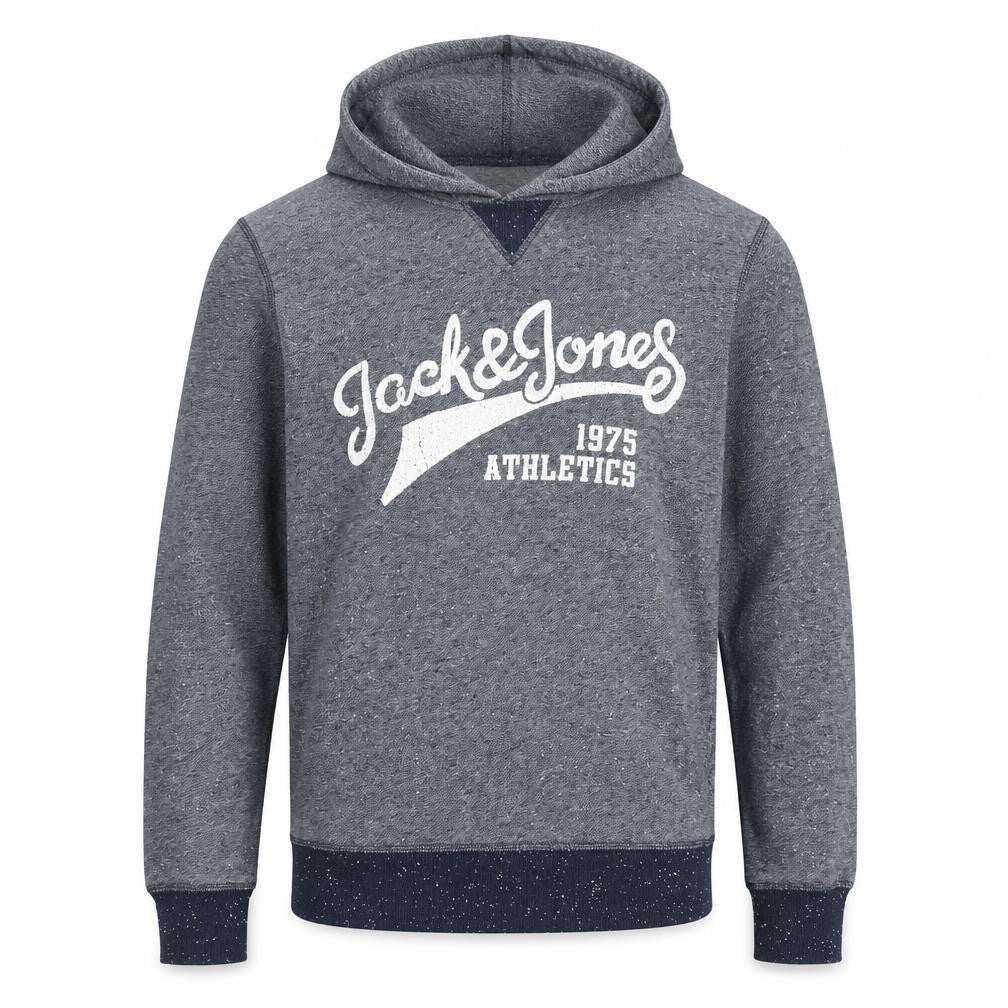 Jack & Jones Men's Blue Pullover Hoodie M Athletics Logo