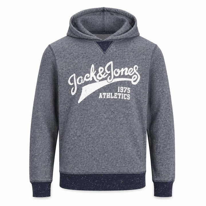 Jack & Jones Men's Blue Pullover Hoodie M Athletics Logo
