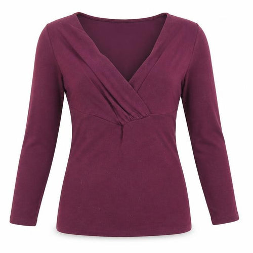 Ann Taylor Women’s Purple Wrap Blouse XS 3/4 Sleeve V-Neck Top