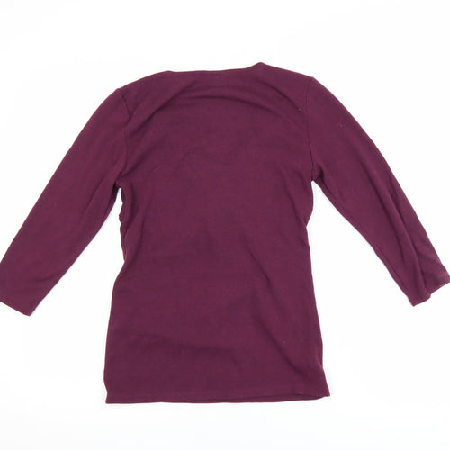 Ann Taylor Women’s Purple Wrap Blouse XS 3/4 Sleeve V-Neck Top
