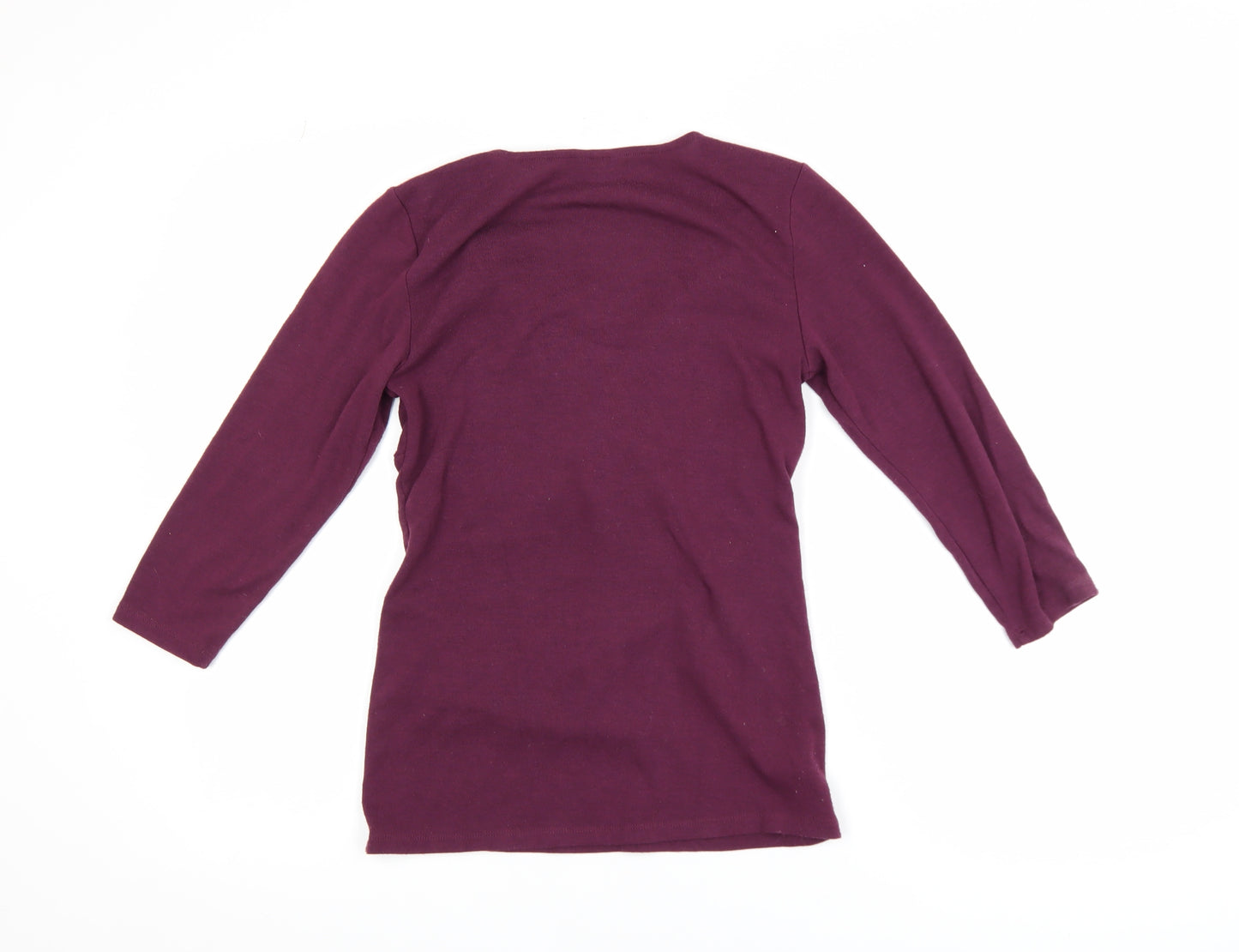 Ann Taylor Women’s Purple Wrap Blouse XS 3/4 Sleeve V-Neck Top