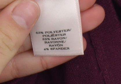 Ann Taylor Women’s Purple Wrap Blouse XS 3/4 Sleeve V-Neck Top