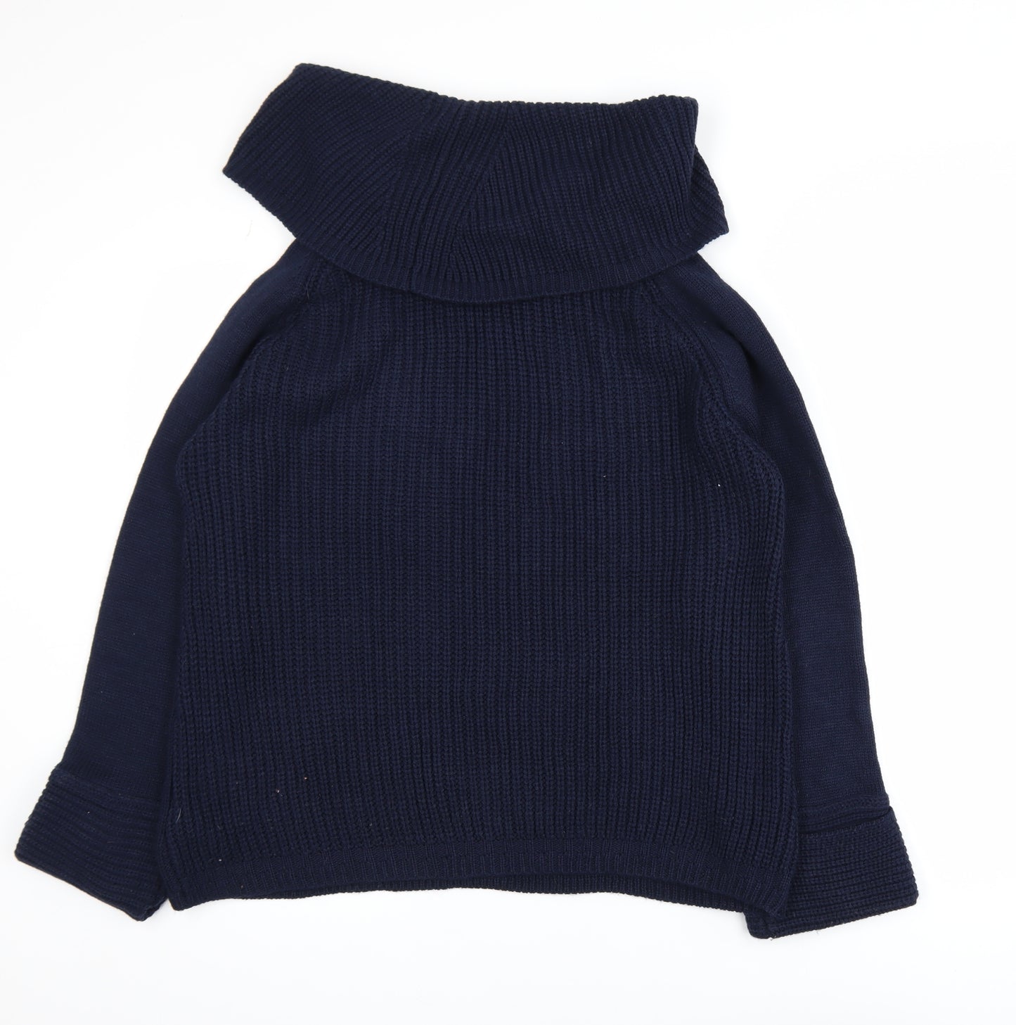 Oasis Women’s Blue Roll Neck Cable Knit Pullover Jumper Size L