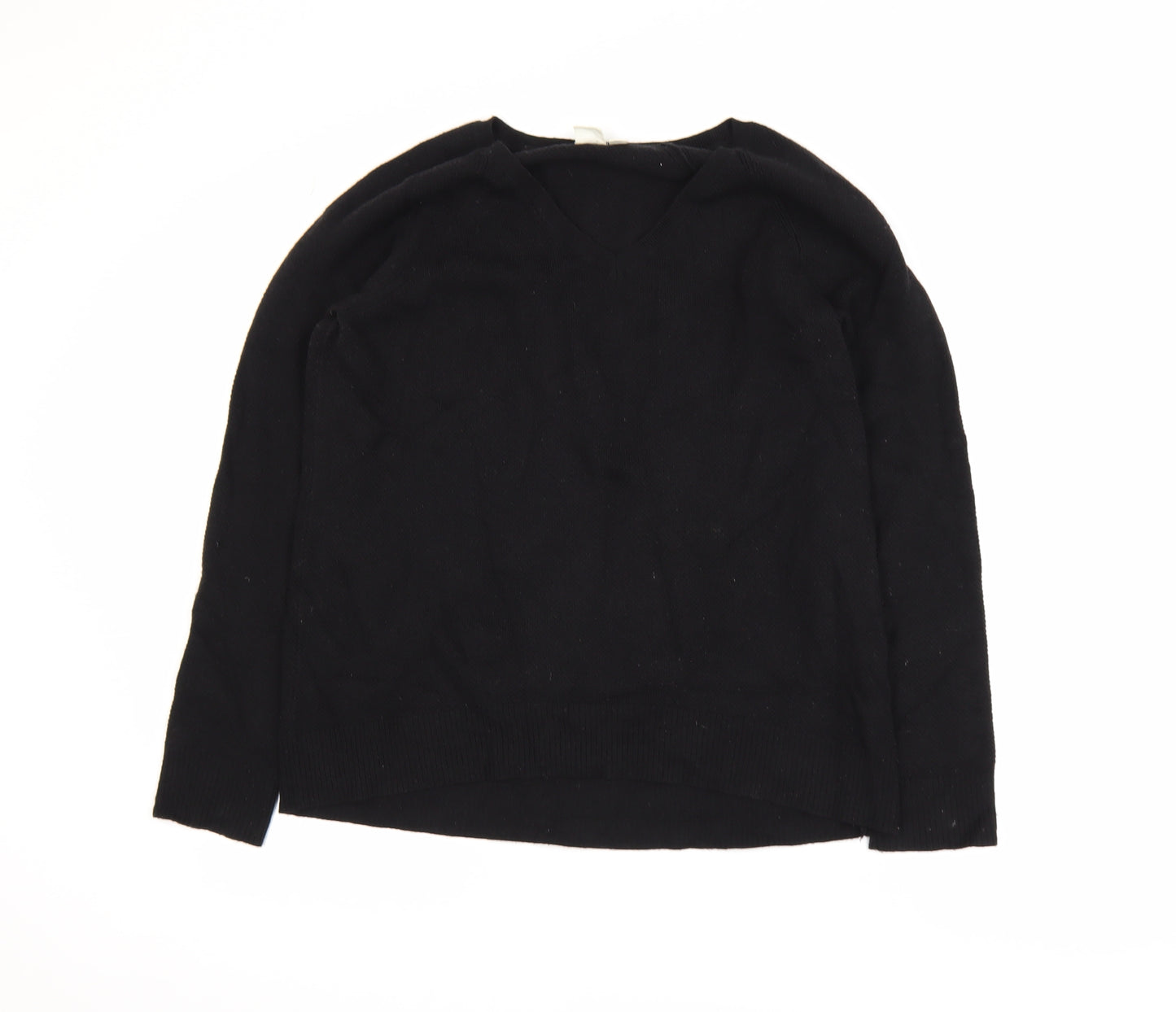 GAP Men’s Black V-Neck Merino Wool Blend Pullover Jumper M