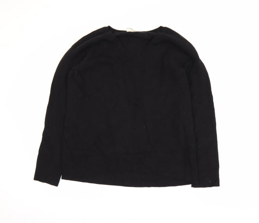 GAP Men’s Black V-Neck Merino Wool Blend Pullover Jumper M