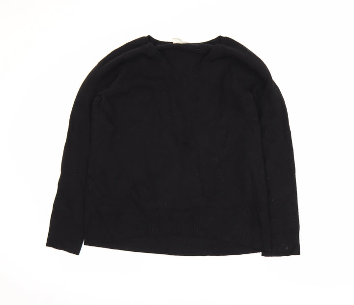 GAP Men’s Black V-Neck Merino Wool Blend Pullover Jumper M