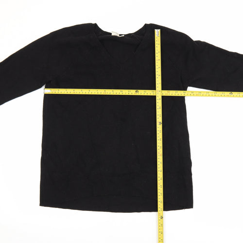 GAP Men’s Black V-Neck Merino Wool Blend Pullover Jumper M