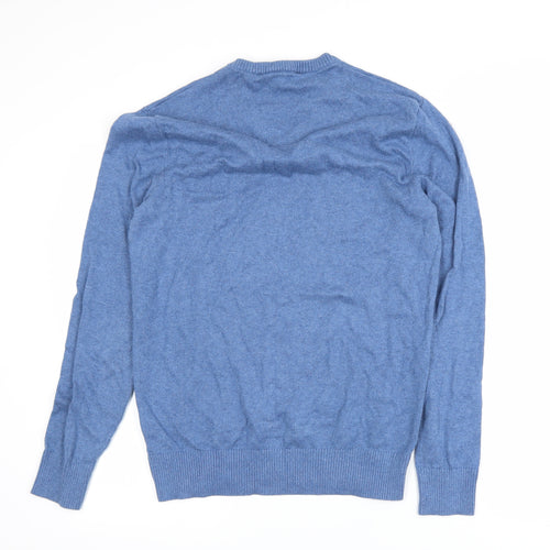 GAP Men's Blue Cotton Cashmere V-Neck Jumper Size S