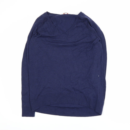 Gap Men's Blue V-Neck Pullover Jumper XS Wool Blend
