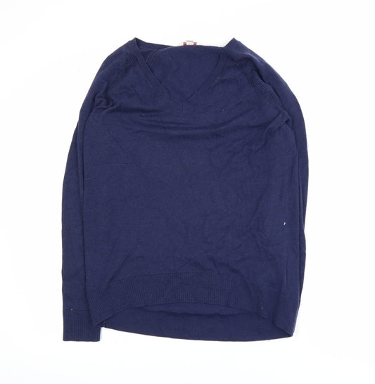 Gap Men's Blue V-Neck Pullover Jumper XS Wool Blend