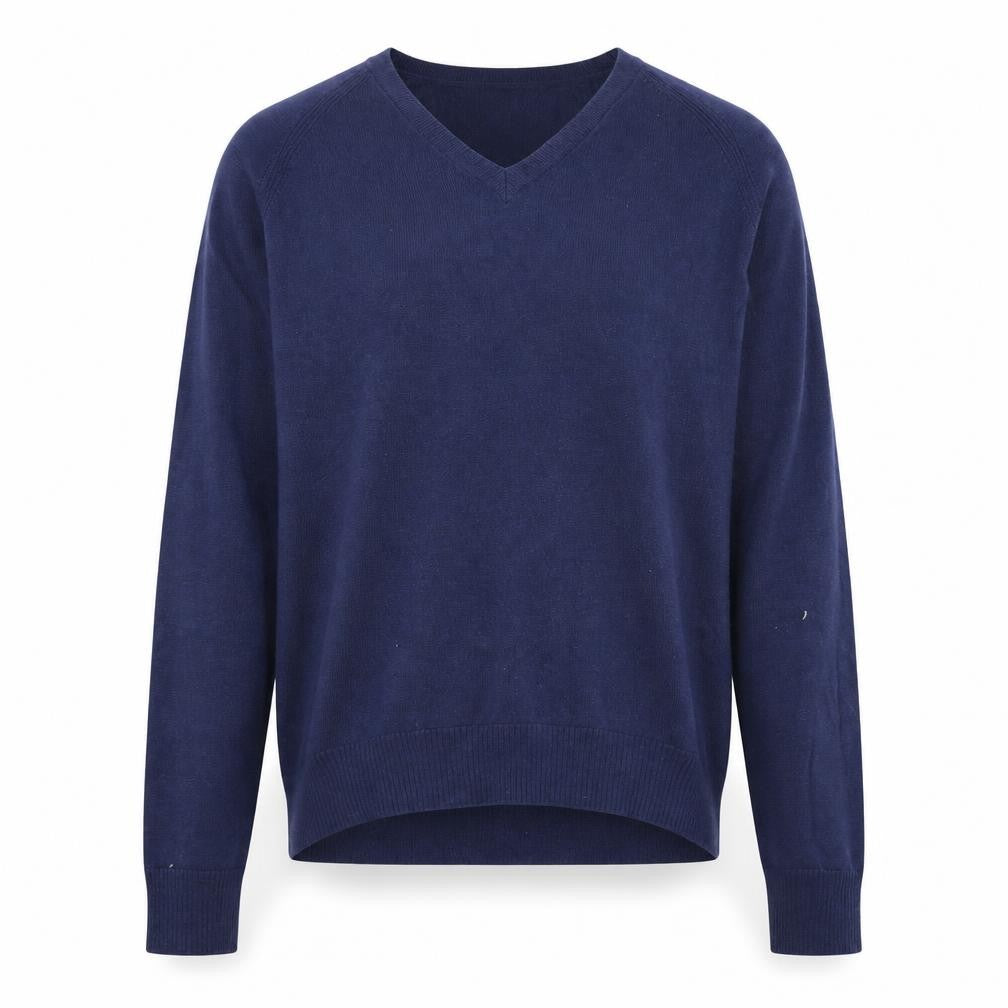 Front view of Gap Men's Blue V-Neck jumper XS Wool Blend