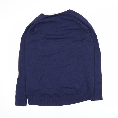 Gap Men's Blue V-Neck Pullover Jumper XS Wool Blend