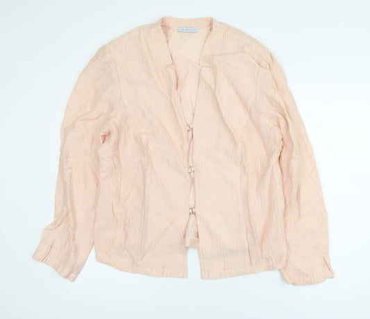 Gina Bacconi Women's Beige Linen Blend Wrap Blouse Size 22