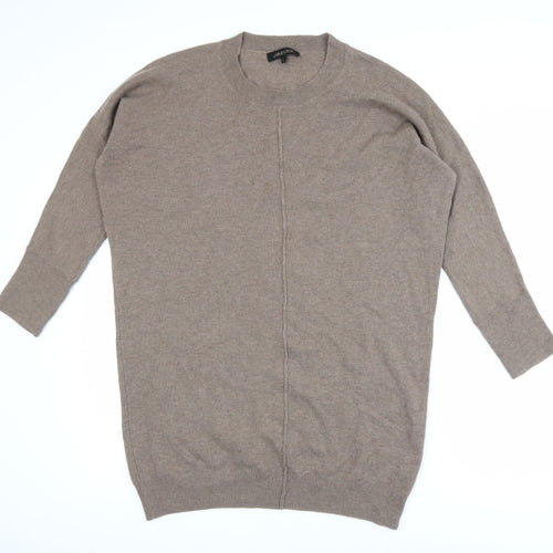 Jaeger Women Beige Wool Cashmere Pullover Jumper Size M