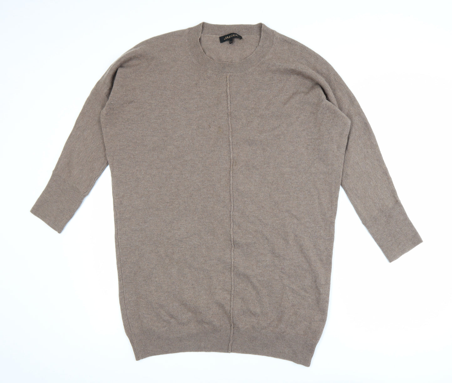 Jaeger Women Beige Wool Cashmere Pullover Jumper Size M