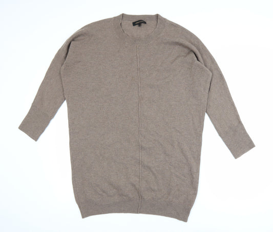 Jaeger Women Beige Wool Cashmere Pullover Jumper Size M