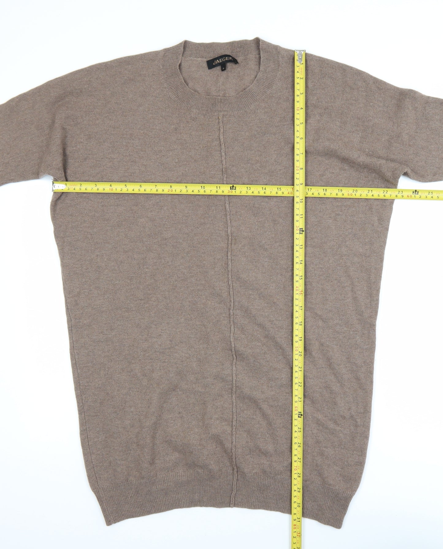 Jaeger Women Beige Wool Cashmere Pullover Jumper Size M