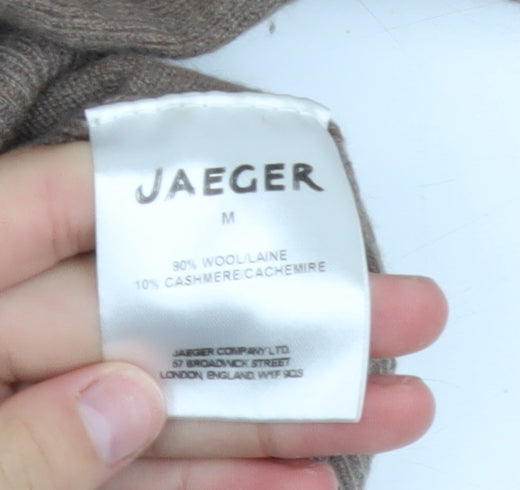 Jaeger Women Beige Wool Cashmere Pullover Jumper Size M