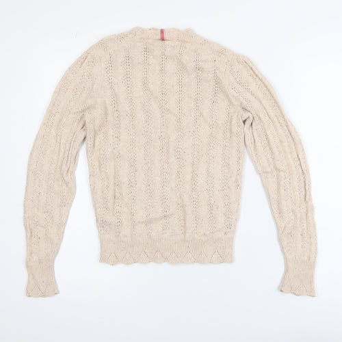 Marks and Spencer Per Una Beige Wool Cotton Blend Cable Knit Jumper Women’s Size 6