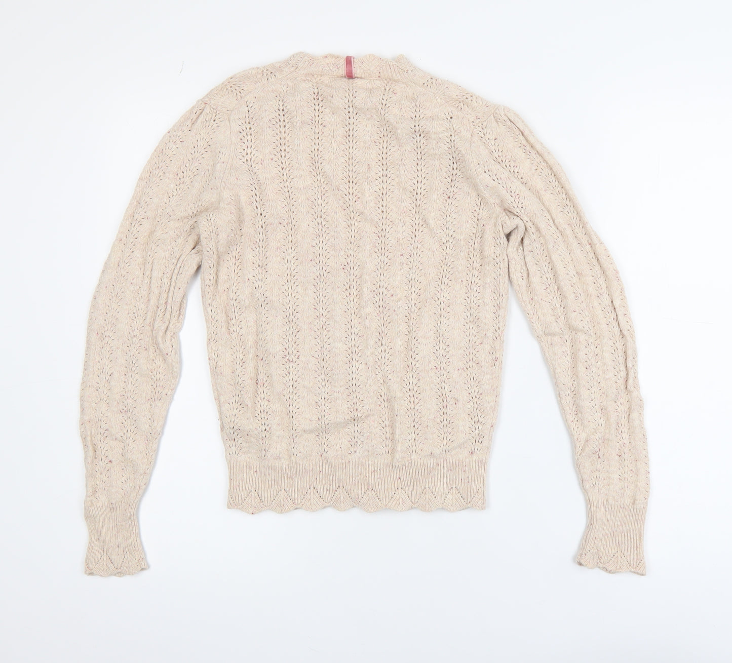 Marks and Spencer Per Una Beige Wool Cotton Blend Cable Knit Jumper Women’s Size 6