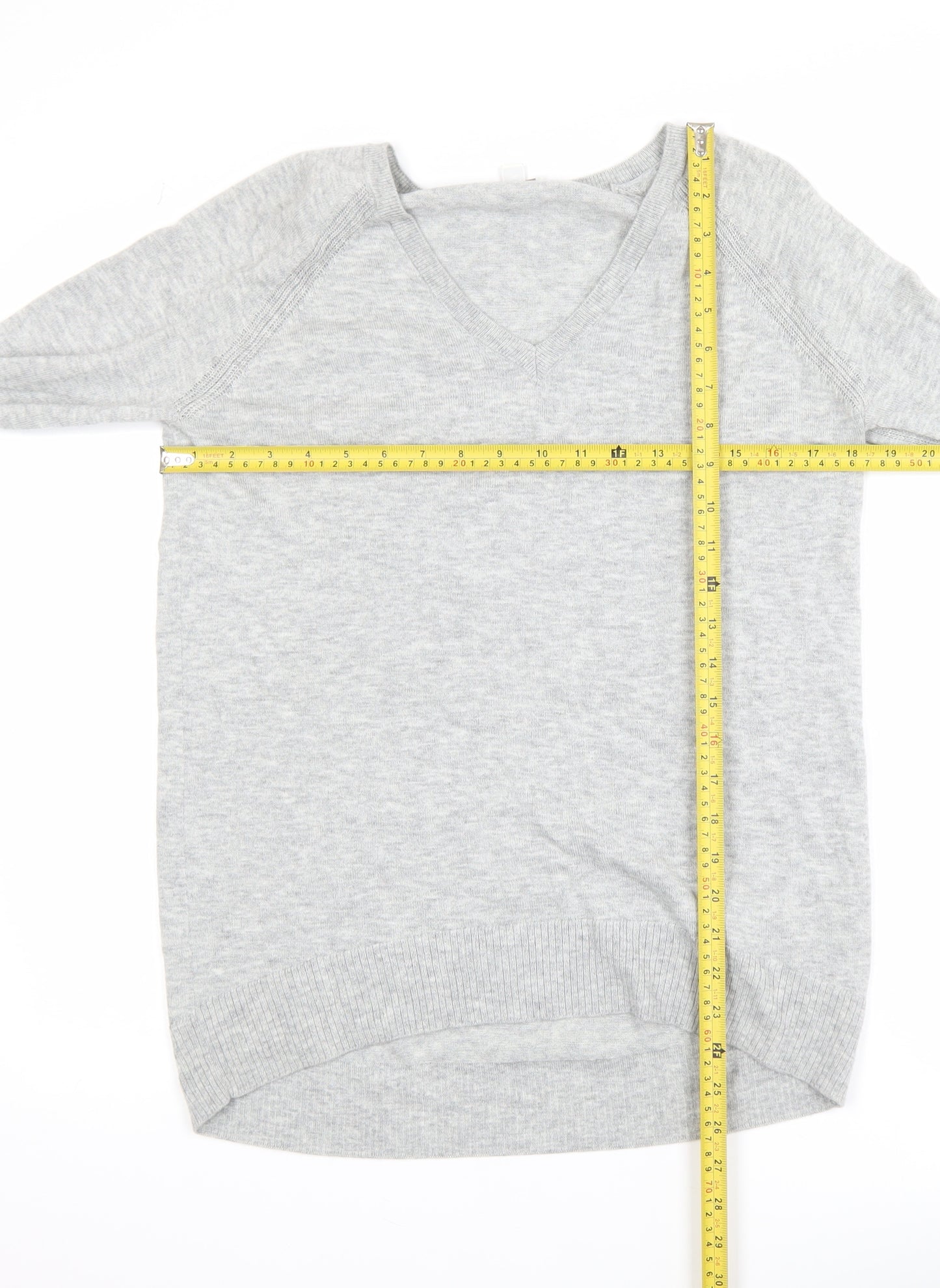 Gap Women’s Grey V-Neck Merino Wool Blend Jumper XS