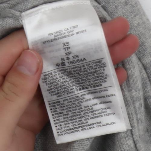 Gap Women’s Grey V-Neck Merino Wool Blend Jumper XS
