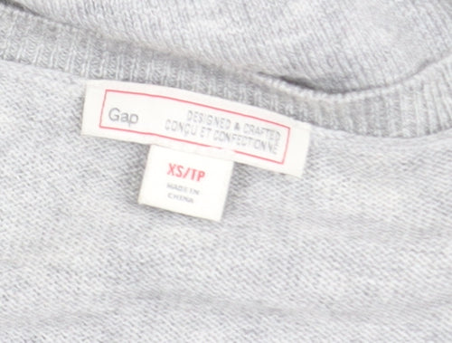 Gap Women’s Grey V-Neck Merino Wool Blend Jumper XS
