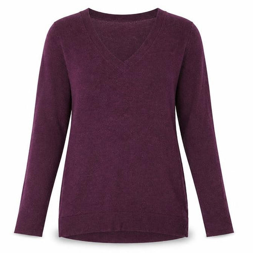 Gap Maternity Plum V-Neck Long Sleeve Wool Blend Jumper Size M