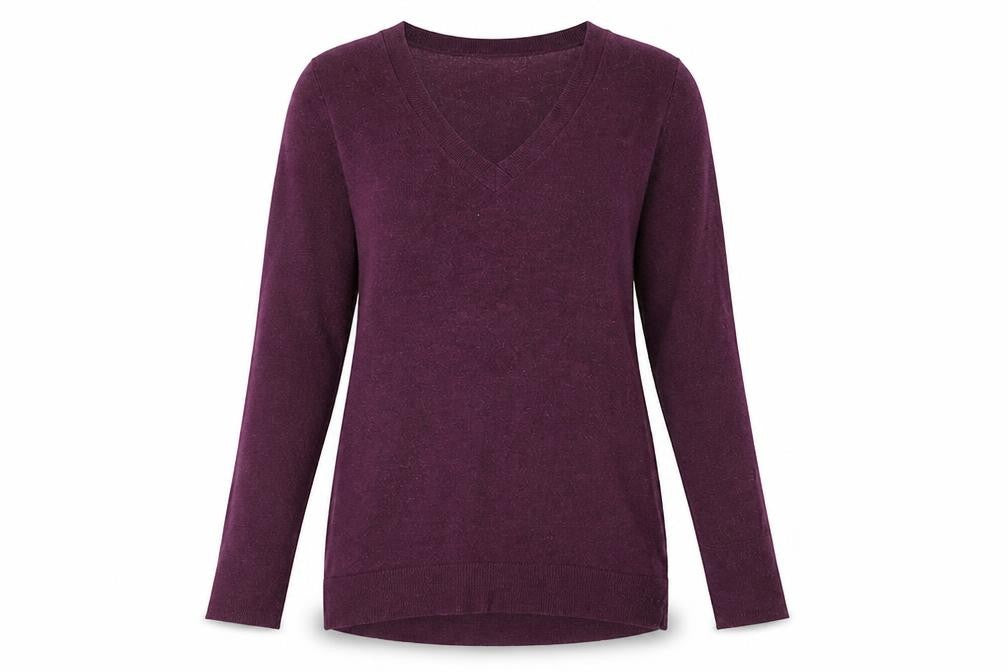 Gap Maternity Plum V-Neck Long Sleeve Wool Blend Jumper Size M