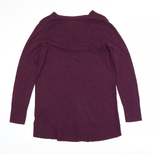 GAP Maternity Plum V-Neck Long Sleeve Wool Blend Jumper Size M