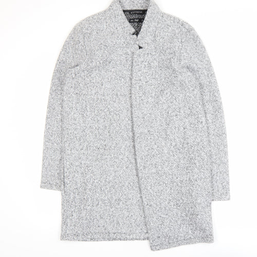 F&F Women’s Grey Wool Blend Mid Length Overcoat Size 12