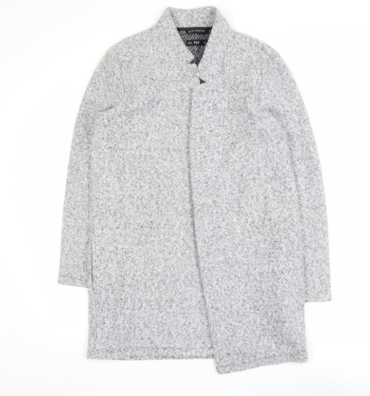F&F Women’s Grey Wool Blend Mid Length Overcoat Size 12