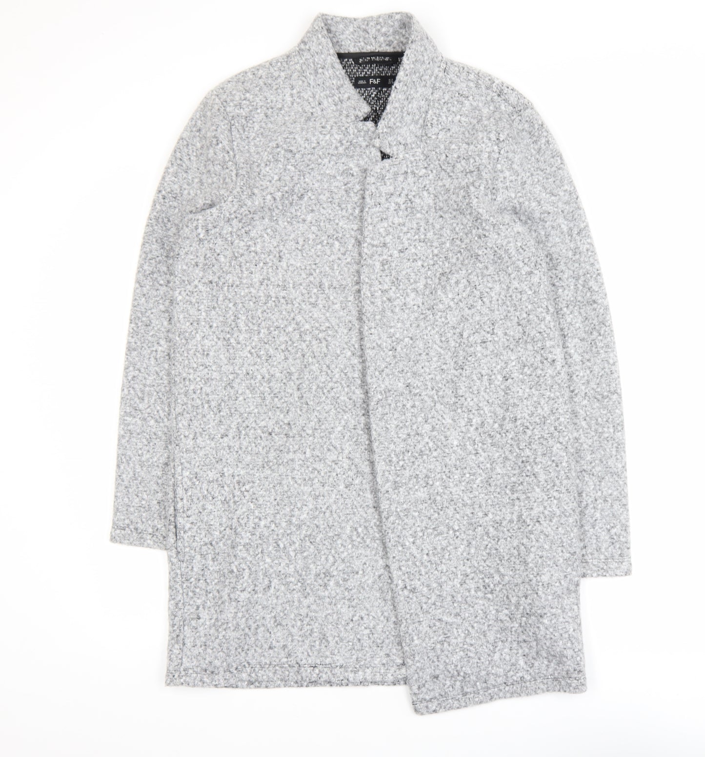 F&F Women’s Grey Wool Blend Mid Length Overcoat Size 12