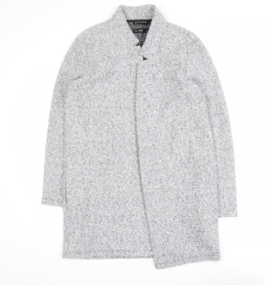 F&F Women’s Grey Wool Blend Mid Length Overcoat Size 12