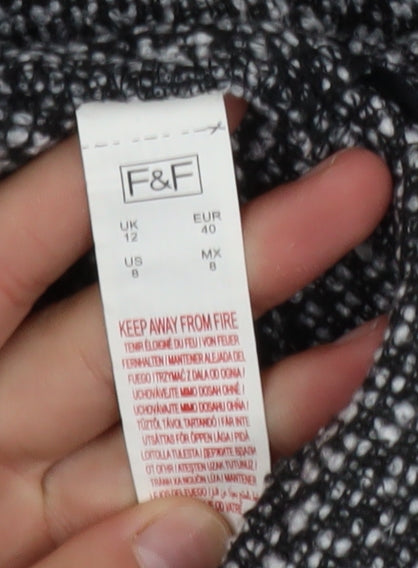 F&F Women’s Grey Wool Blend Mid Length Overcoat Size 12