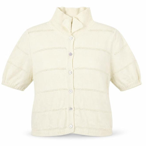 Marks and Spencer Women’s Ivory Cotton Button-Up Short Sleeve Top Size 12
